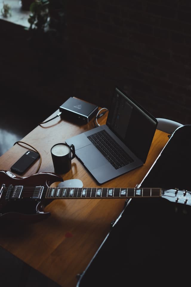 Take a moment to relax with the guitar.